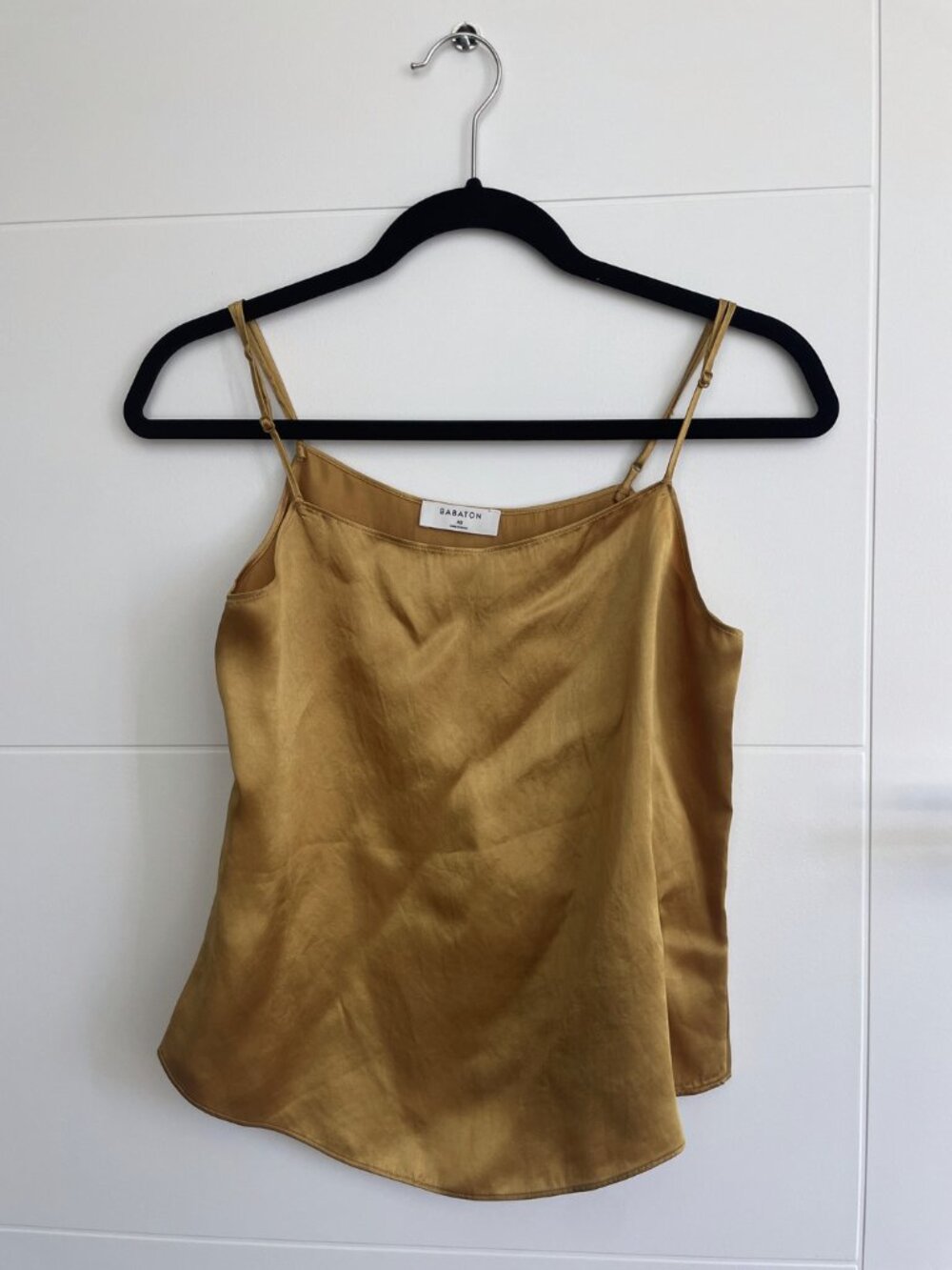 Aritzia Babaton Gold Satin Camisole Cami Tank XS